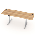 Quantum Sit-Stand Desk Series 2'x6' Sit-Stand Adjustable Electric Desk with two wire gromet holes in Maple, mfgd Board Work Top CY-QNT_S24-2x6